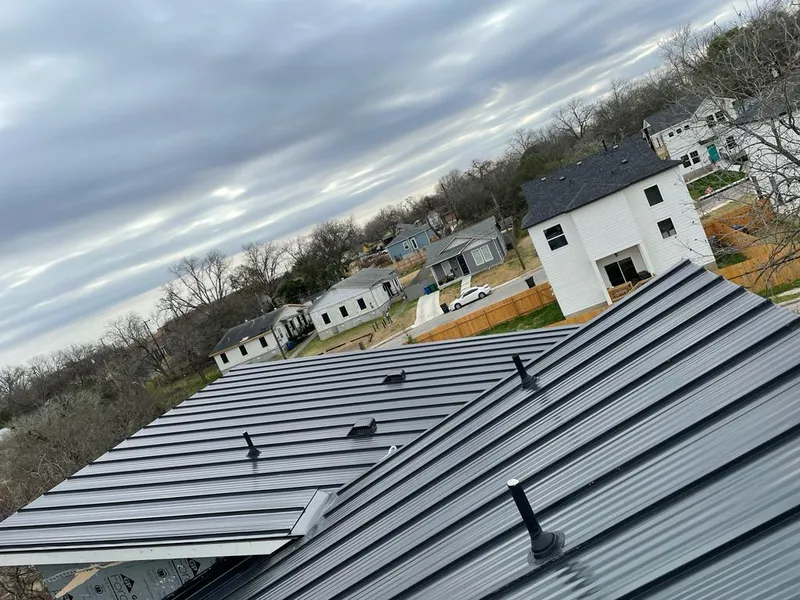 Standing seam metal roof panels with vents for Skylight Repair in Huntingburg